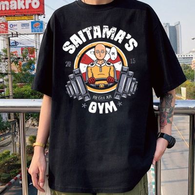 New FashionSaitama Ok Gym Regular Cotton Basic T-Shirt No Pain No Gain One Punch Man Anime Unisex 2023