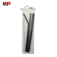 5 Piece Stainless Steel Straw Set with 3 Customized Straws and Straw Brush Carrying Pouch