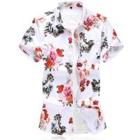 Mens Shirts Floral Short sleeve Casual Hawaiian Shirt Men Blouse Mens Clothing Beach style Summer