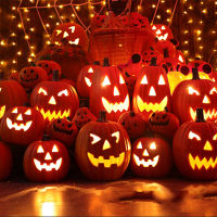 เรืองแสง Jack-O-Lantern โคมไฟฟักทองฮาโลวีน Led Light Lamp Festival Party อุปกรณ์เสริมตกแต่งฮาโลวีน