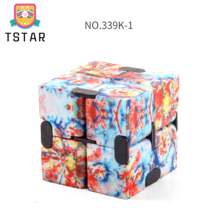 tstar-จัดส่งรวดเร็ว-2x2ลูกบาศก์มายากลได้อย่างราบรื่นท้องฟ้าเต็มไปด้วยดวงดาวคริสมาสต์ลายดอกไม้ลูกเต๋าของเล่นเด็กแปลกบรรเทาความเครียด-cod