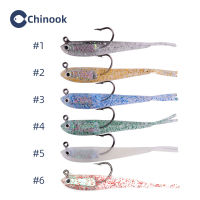 【cw】Chinook 5pcs Lure Soft Bait Soft Fish Fork Tail with or without Hook Fish Artificial Silicone Fish Bait Fishing Tackle ！