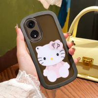 ใหม่เคสสมาร์ทโฟน OPPOA58 OPPOA78 OPPO A78 A58เคสโทรศัพท์โปร่งใสแฟชั่น4G พร้อม KT Cat กระจกแต่งหน้าเคสนิ่ม TPU ฝาครอบป้องกันกล้องแบบเต็มรูปแบบสำหรับ OPPOA584G