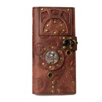 Creative Leather Retro Style Ladies Wallet Steampunk Industrial Pack Vintage Pouch Hand Bag Carrier Holster Wallet Carrying Case