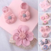 【hot sale】❂♨ C05 2Pcs/Set Lace Flower Bow Baby Headband Socks Newborn Girl Hair Bands Anti-Slip Infant Toddler Socks Kids Hair Accessories