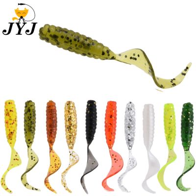 【DT】hot！ 20 or 30 pieces soft silica grub wrom lure bait for tackle 4cm maggot worm baits with circle tail