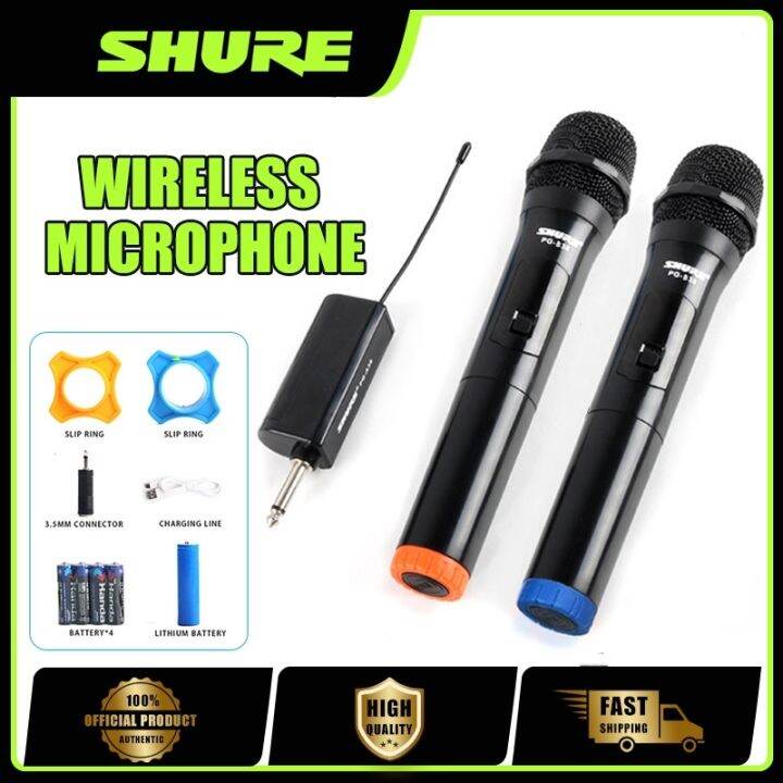 Shure Wireless Microphone Uhf Dual Karaoke Set For Videoke Singing