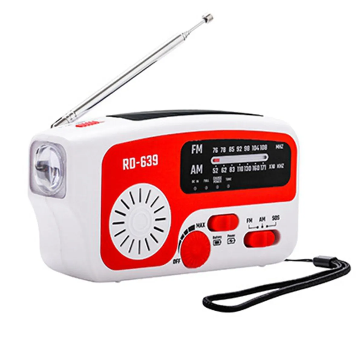 Baoblaze Đèn Pin LED Radio Khẩn Cấp Di Động Radio AM/FM Để Sinh Tồn Du Lịch  