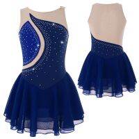 【hot】✜  Glitter Ballet Gymnastics Leotard Kids Sleeveless Figure Skating Performance Costumes