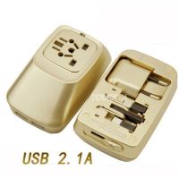 New GZWP998 Two USB Port Charging World Travel Adapter Universal International Plug Adapter AC Power Plug Socket 110V-240V 1500W Wires  Leads  Adapter