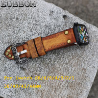 Retro style leather strap for apple Watch band 42mm 403844mm nailed leather classic retro carved buckle strap for band