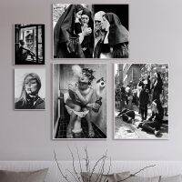 Nuns Party Poster Black and White Photography Rebellious Nuns Drinking and Smoking Canvas Painting Wall Art Decor