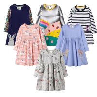 Long Sleeve Animals Print New Arrival Autumn Spring Princess Girls Dresses Cotton Childrens Costume Dress  by Hs2023