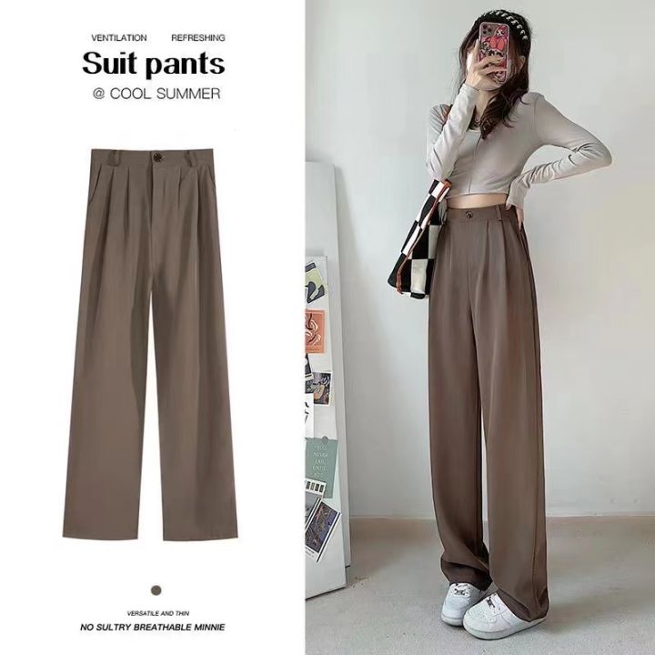 Korean LOOSE Fit High Waist Wide Leg Pants, Summer Wide Leg Pants for Women  (High Quality)