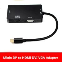 3 in 1 Mini Displayport DP to HDMI VGA DVI Adapter 4K Male to Female Display Port Cable Converter For HP PC Laptop Projector Adapters