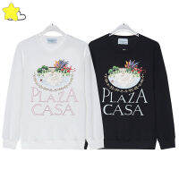 High Street Casual แฟชั่น Swan พิมพ์ Casablanca เสื้อผู้ชายผู้หญิง1:1ขนาดใหญ่สีดำสีขาว Pullover Hoodies