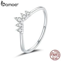 【YF】✥  bamoer 925 Sterling Rings for Stackable Band Jewelry SCR686