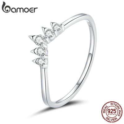 【YF】✥  bamoer 925 Sterling Rings for Stackable Band Jewelry SCR686