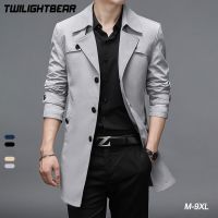 ขนาดใหญ่ยาว Trench Men S Windbreaker Coat 8XL ชาย Slim Fat ธุรกิจ Casual Long Trench Men เสื้อผ้า Outerwear Jackets