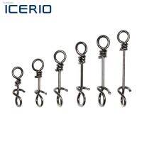 ❂✼¤ ICERIO 50PCS Stainless Steel Fly Twist Clips Quick Lock Snap Spring Clamp Buckle Swimbait Lure Fishing Connector