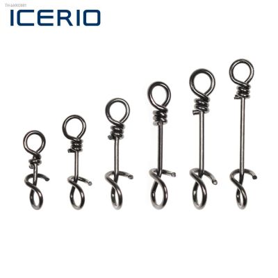 ❂✼¤ ICERIO 50PCS Stainless Steel Fly Twist Clips Quick Lock Snap Spring Clamp Buckle Swimbait Lure Fishing Connector