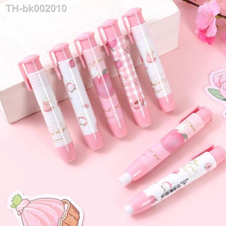 6pcs-cute-cartoon-peach-rabbit-push-eraser-for-students-drawing-and-painting-available-stationery