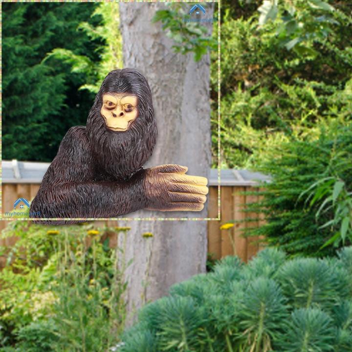 รูปปั้นกอริลลารูปปั้นเรซิ่นในสวนกลางแจ้งเครื่องประดับรูปปั้นลิงสัตว์