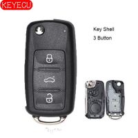 【top-rated】 islwpi KEYECU Flip Key Case Fob 3ปุ่มสำหรับ V * W Polo GOLF J * Etta Tiguan Sharan