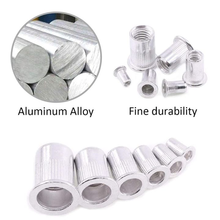 cw-100-50-20-10pcs-aluminum-alloy-rivet-flat-threaded-nuts-set-m4-m5-insert-nutsert-cap