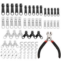 85Pcs Zipper Repair Kit Zip Slider Rescue Universal Zippers Replacement Jacket Clothes Bag Tent Fix Plier Sewing Needlework Tool 5, 8,