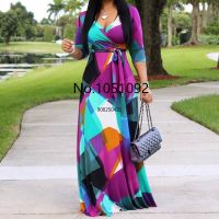 African Dresses For Women Long Dress Long Sleeve Nigerian Traditional Clothing Floral Print Wedding And Party Outfits.