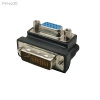 DVI-I 24 5 Male To VGA 15 Pin Female 90 Degree Right Angle Convertor Adapter HD Convertor Adapter 15 Pin VGA To DVI 24 5 Adaptor