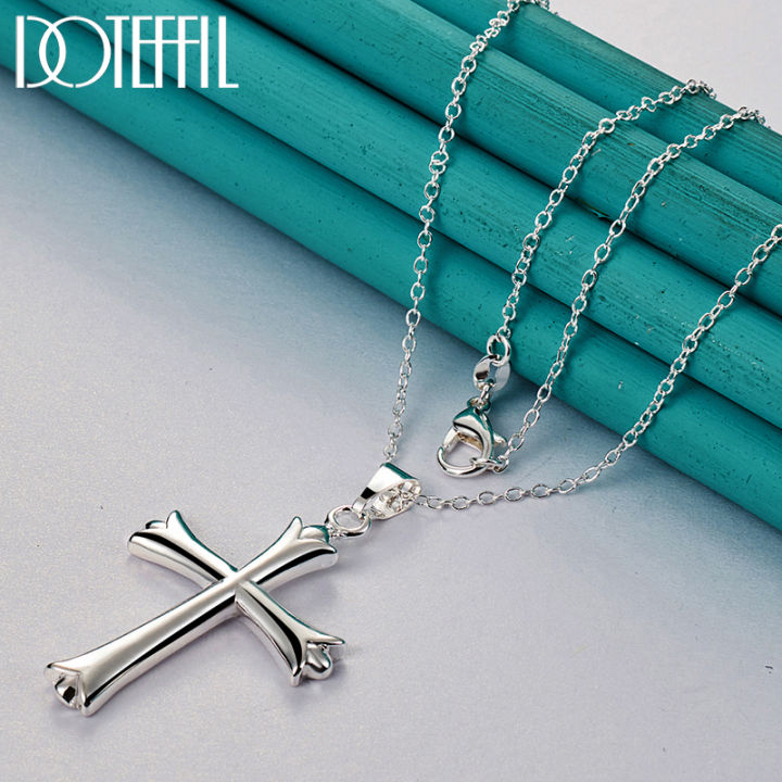 doteffil-925-sterling-silver-16-30-inch-snake-chain-cross-pendant-necklace-for-women-man-fashion-wedding-party-charm-jewelry