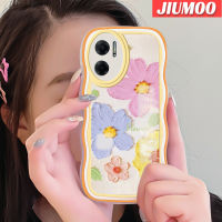 เคส JIUMOO สำหรับ Xiaomi MI Xiaomi MI Redmi 10 5G Note 11E 5G Redmi 11 Prime เคสแฟชั่นสีสันสดใสลายดอกไม้กันกระแทกแบบใสนิ่มเคสมือถือโปร่งใสลายกล้องถ่ายรูปสร้างสรรค์เคสป้องกันซิลิกาเจล