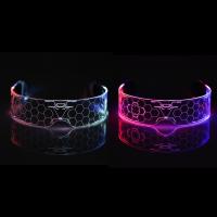 Fashion LED Luminous Glasses Futuristic Electronic Visor Glasses Light Up Glasses Prop for Halloween Festival Performance improved