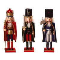 38CM Cloak Nutcracker Soldier Figures Model Christmas Wooden Gift Hand Painted Nutcracker for Home Office