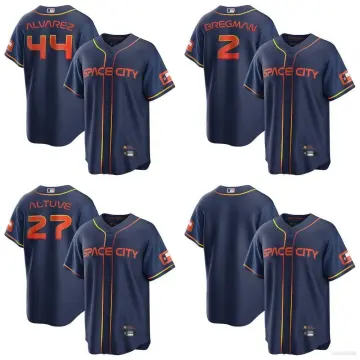 Mens MLB Team Apparel Houston Astros ALEX BREGMAN Baseball Jersey Shir –