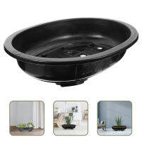 Dulrua 2pcs Oval Bonsai Pot Flower Pot ขนาดใหญ่สวนบอนไซภาชนะบอนไซระบายอากาศได้