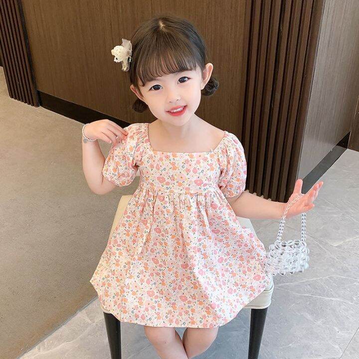 the-new-summer-2023-childrens-princess-dress-female-baby-girls-wear-short-sleeved-child-broken-flower-skirt