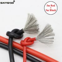 10Meters/lot Heat-resistant Soft Electrical Silicone Wire Cable 8 10 12 14 16 18 20 22 24 26 28 30 AWG 5M Red and 5M Black Wires Leads Adapters