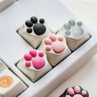 SHOMI คอมพิวเตอร์ DIY อุปกรณ์เสริมน่ารักสำหรับเด็กผู้หญิง Keycaps แป้นพิมพ์ปุ่มกดอุ้งเท้าแมว Keycaps กล