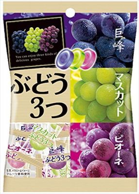 [พร้อมส่ง]Pine Grape Yelly Kyoho, Mascat , Pione Grape 85g  ลูกอมองุ่นคละชนิด (สามชนิด)