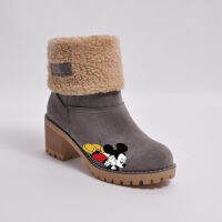 Big Childrens Cartoon Girl Adult Non-slip Soft Bottom Warm Martin Boots High Heel Snow Boots