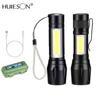 【HUIESON】ไฟฉาย ไฟฉายแรงสูง ไฟฉาย LED แบบพกพา ไฟฉายสำหรับเดินป่า ไฟฉายซูมได้ ไฟฉายแรงสูง ปรับโหมดได้ ไฟแฟลช์ ชาร์จ USB ขนาดเล็ก พกพาสะดวก