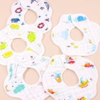 ☜✚▨ 5pcs Cotton Baby Bibs New Petal Absorbent Saliva Towel Newborn Burp Cloths Bandana Scarf for Boys Girls Feeding Drool Bib