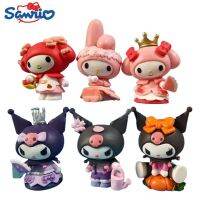 6ชิ้น/เซ็ตอะนิเมะรูป Sanrio My Melody Kuromi KT Cat DIY ตกแต่งเค้กวันเกิดเดสก์ท็อปเครื่องประดับคริสต์มาสของเล่นคอลเลกชัน Gift