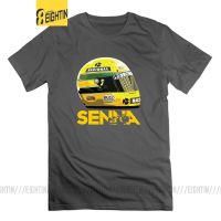 Ayrton Senna Racing Helmet Men Novelty T Shirt Large Size Short Sleeves Gift Tshirts Tees Cotton Gildan