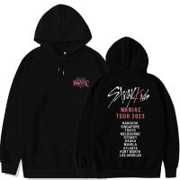 2023 NEWKPOP Stray เด็ก2nd WORLD TOUR MANIAC Atlanta คอนเสิร์ต Hoodie Pullover ผู้ชายและผู้หญิง Plus ขนาดหลวมคู่เสื้อกันหนาว Top