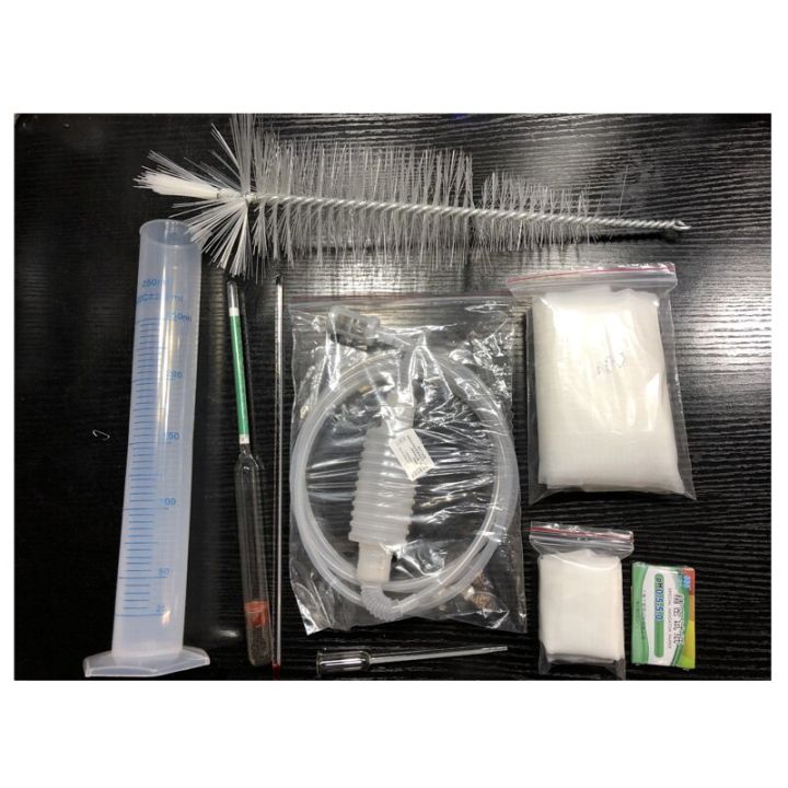 home-brewing-beer-wine-kit-cleaning-brush-filter-bag-semi-automatic-siphon-tube-thermometer-brix-alcohol-meter-ph-test-paper-inspection-tools