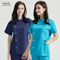 Pet grooming institution Scrubs clothes Health services Work scrub set V-Neck beauty salon workwear women Spa uniform scrub Tops